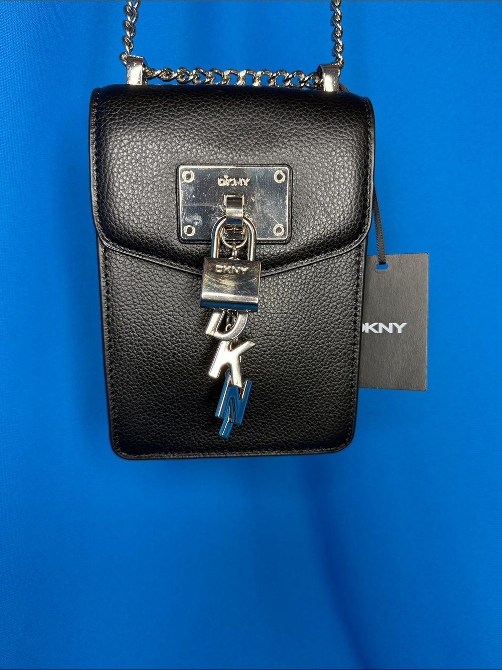 NEW / NWT DKNY DONNA KARAN NEW YORK BLACK ELISSA PHONE CROSSBODY / SHOULDER BAG